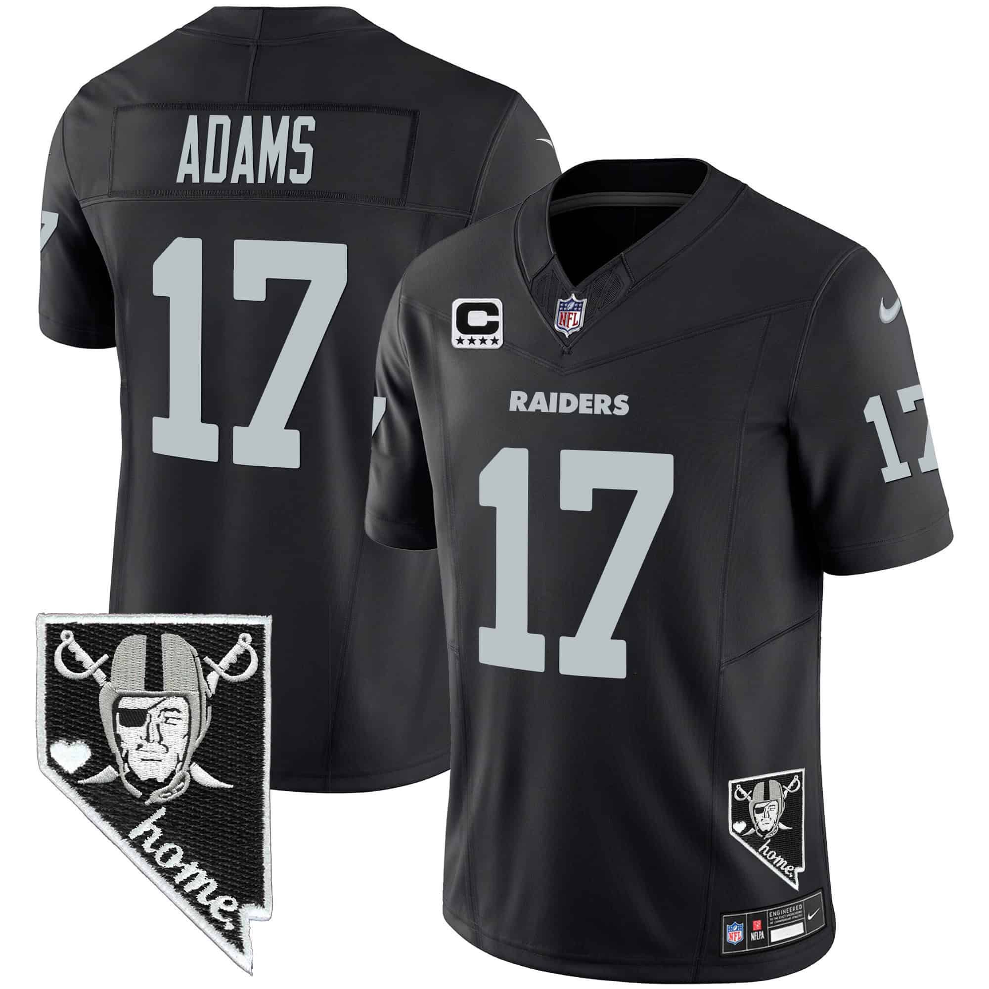 Men Oakland Raiders #17 Adams Black 2024 Nike Nevada Home Patch Vapor NFL Jersey style 1->indianapolis colts->NFL Jersey